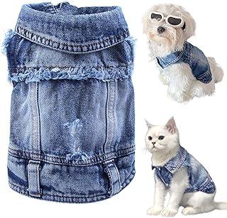 LKEX Dog Jean Jacket Cool and Soft Shirt, Pet Blue Denim Coat