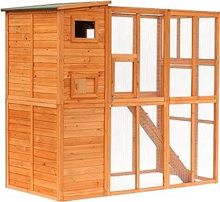 PawHut Large Wooden Outdoor Cat House