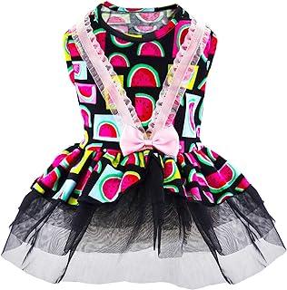 Small Dog Dress Watermelon Printed Black Puppy Clothes