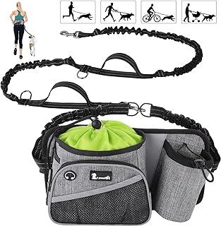 Pecute Upgrade Running Leash for Dogs with Wide Back Support, Drawstring Zipper Pouches