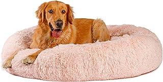 Best Friends by Sheri The Original Calming Donut Cat and Dog Bed in Shag Fur Cotton Candy Pink