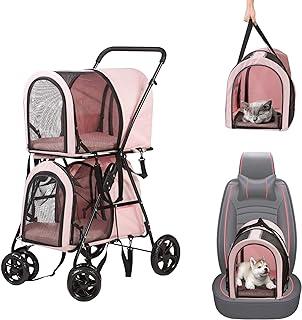 LUCKYERMORE Double Pet Stroller for Cats
