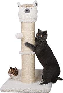 PetnPurr 32.5 Tall Alpaca Cat Scratching Post with Dangling Ball