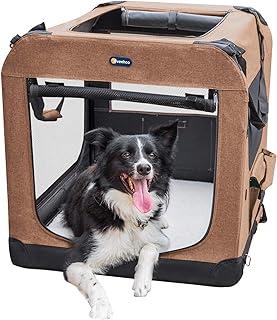 Folding Soft Dog Crate, 3-Door Pet Kennel