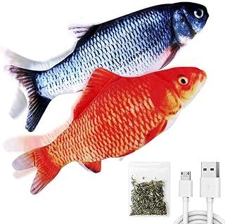 TOOGE 2 Pack 11″ Flopping Fish Cat Toys with SilverVine