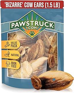 Pawstruck Natural Bizarre Cow Ear for Dog, 1.5 lb Rawhide Free Bargain Bag