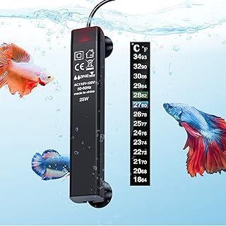 PGFUNNY 25W Aquarium Heater for Betta Smart Thermostat, Slim Design Fit 3 to 5 Gallon Tank
