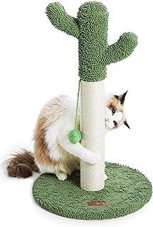 Lesure Cat Scratching Post for Indoor – Cactus Siding Rope with Hanging Ball