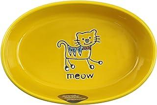 PetRageous 10300 Silly Kitty Oval Dishwasher Safe Stoneware Cat Bowl