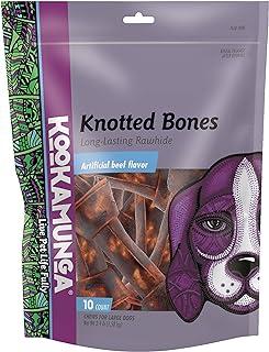 KOKAMUNGA Knotted Bones 10 Count, Long-Lasting Artificial Beef Flavor Chew for Large Dog