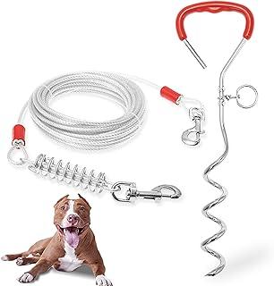 Tangle Free Rope Dog Leash with Buffer Spring for Camping Training