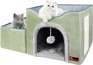 MAYWARD Foldable Cat House with Detached Storage Box for Indoor