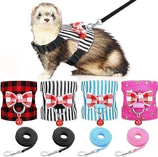 4 Pieces Small Pet Harness Vest and Leash Set with Cute Bowknot