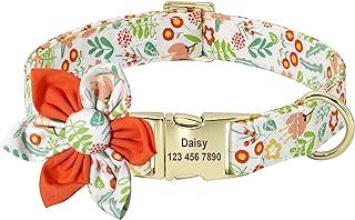 Beirui Custom Flower Girl Dog Collar with Personalized Gold Buckle