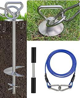 Heavy Duty Dog Tie Out Cable and Stake,360 Swivel