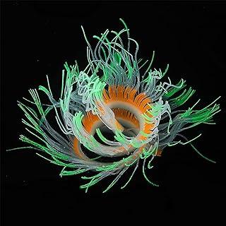 Uniclife 20 inch Changeable Sea Anemone Plant Ornament Folding Glowing Silicone Fish Tank