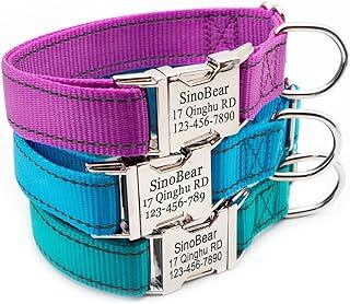 Reflective Personalized Dog Collar with Pet Name Phone Number Address