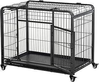 PawHut Heavy Duty Metal Dog Cage & Kennel with Removable Tray and Cover, Indoor/Outdoor 49″