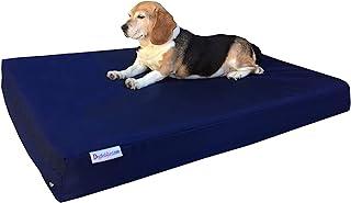 Large Gel Memory Foam Dog Bed with 1680 Nylon Blue Cover and Waterproof Liner