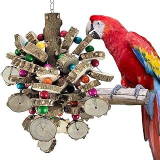 Parrot Toys for Large Bird – Natural Peppered Wood