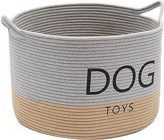 Brabtod Cotton rope round dog toy box with handles