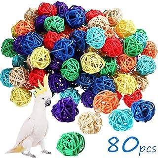 Sumind 80 Pieces Bird Toy rattan balls Parrot Pet Chewing Wicker toys