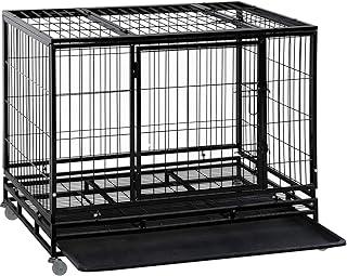 Crate for Large Dogs Heavy Duty 42 Inches Pet Playpen For Training Indoor Outdoor with Plastic Tray