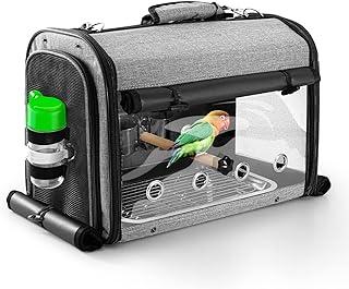 SUERTREE Bird Carrier Bag Pet Transparent Breathable Travel Cage