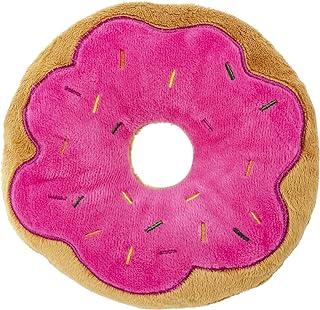 6 Inch Plush Pet Toy Sprinkled Strawberry Donut with Squeaker Dog Chew