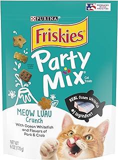 Purina Friskies Made in USA Facilities Cat Treats, Party Mix Meow Luau Crunch