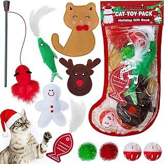 Lepawit Cat Christmas Stocking, 10 Pack christmas cat toys set for indoor cats