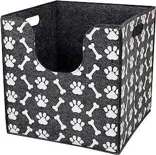 Foldable Pet Accessory Basket with Curved Cutout