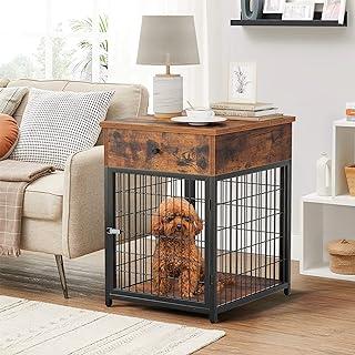 IDEALHOUSE Furniture Dog Crates, 28.9″ Wooden Kennel with Flip-up Drawer