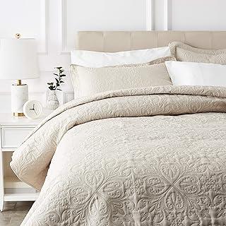 Oversized Quilt Bed Set, Embossed Coverlet and Shams