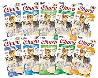 INABA Churu Lickable Creamy Pure Cat Treats 5 Flavor Variety Pack of 40 Tube