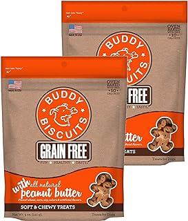 Buddy Biscuits Grain Free Soft & Chewy Dog Treat with All Natural Peanut Butter