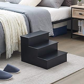 Kings Brand Furniture Darien 3 Step Stool for Adults or Kids, Black