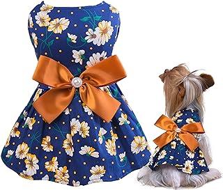 New Summer Pet Dog Cats Tutu Dress Shirt for Small dogs(Golden Brown M)