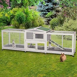 Esright Rabbit – Two Run Cage Outdoor Wooden Small Animal House