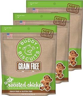 Buddy Biscuits Grain Free Soft & Chewy Dog Treat with All Natural Roasted Chicken
