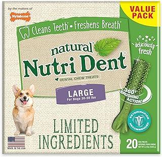 Nylabone Natural Dental Fresh Breath Flavored Chew Treats Large (20 Count)