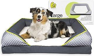 PET MAGASIN Large Orthopedic Memory Foam Bolster Dog Bed with Removable