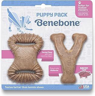 Benebone Puppy 2-Pack Dental Chew/Wish bone dog chew toys, Made in USA