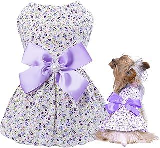 New Summer Pet Dog Cats Tutu Dress Shirt for Small Canine(Purple,M)