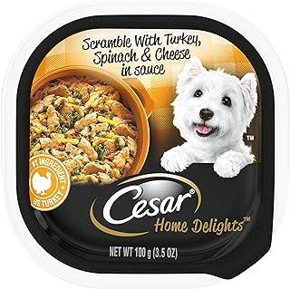 CESAR Home DELIGHTS Soft Wet Dog Food Scramble with Turkey, Spinach and Cheese in Sauce