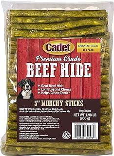 Cadet Premium Grade Munchy Beef Hide Sticks Chicken Basted 5 Inch, 100 Count