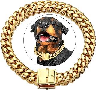 NIKPET Gold Dog Chain Collar