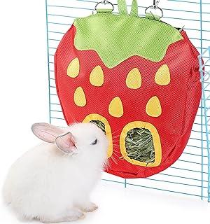JanYoo Rabbit Hay Feeder Bag for Cage
  Guinea Pig Timothy Hay Dispenser Storage Manger Hanging Large 