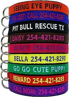 Custom Embroidered Dog Collar with Pet Name and Phone Number