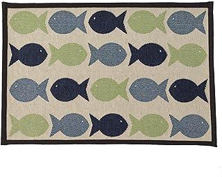 PetRageous 12089 Kool Fish Tapestry Dog and Cat Non-Skid Machine Washable Mat